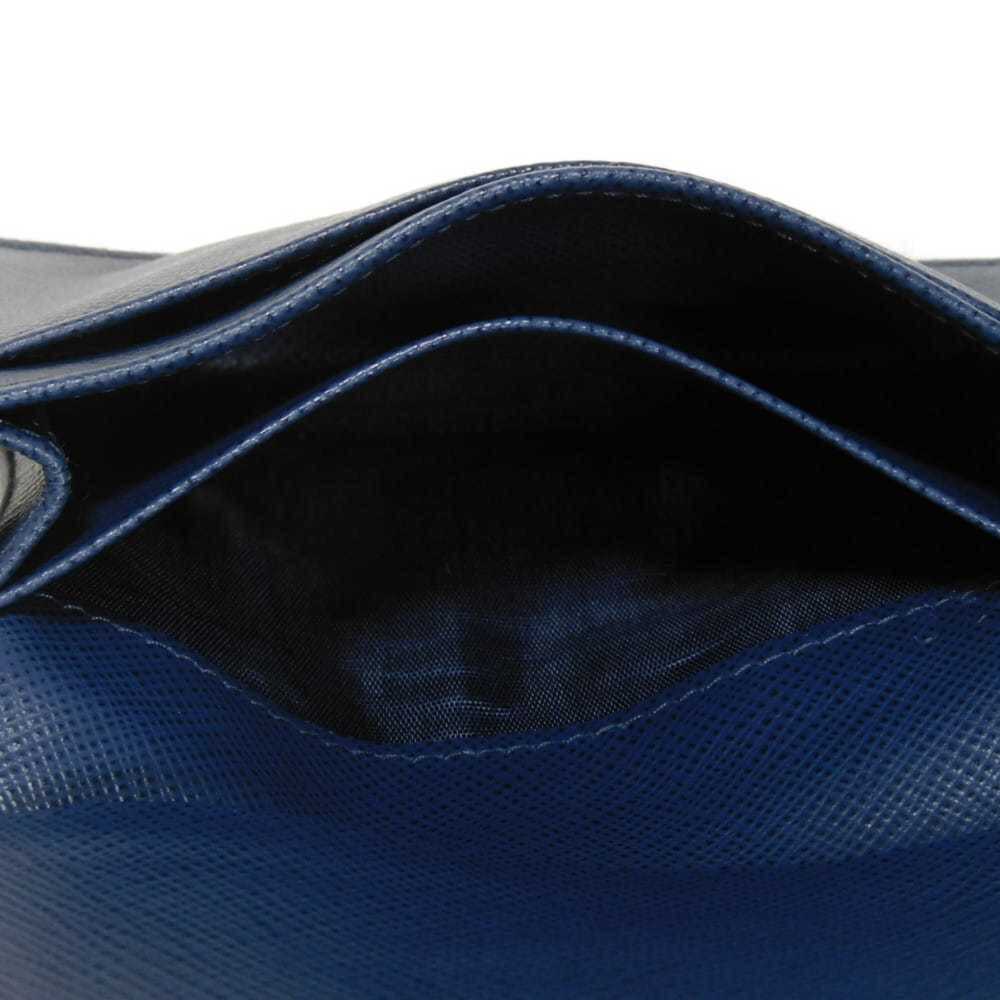 Prada Saffiano Metal Card Case, Blue, Snap Button Closure, Bi-fold, Plate, Bl... - Picture 12 of 16
